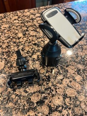 Universal Black Car Phone Mount Holder - Cup & Vent Options